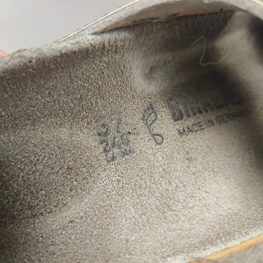 Birkenstock Arizona Sandals Womens 37 US 6 Stone Silver Metallic Slides Boho - Picture 7 of 9